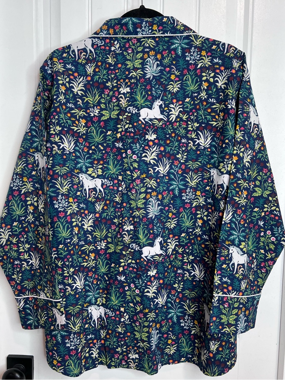 Printfresh Navy Unicorn's Garden Long Sleeve Sleep Shirt. Size 1X. NWT. - Picture 4 of 15